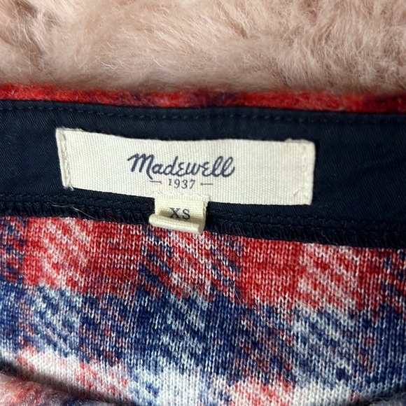 Madewell Wool w/ Pockets! Plaid Sweater XS - Picture 2 of 7